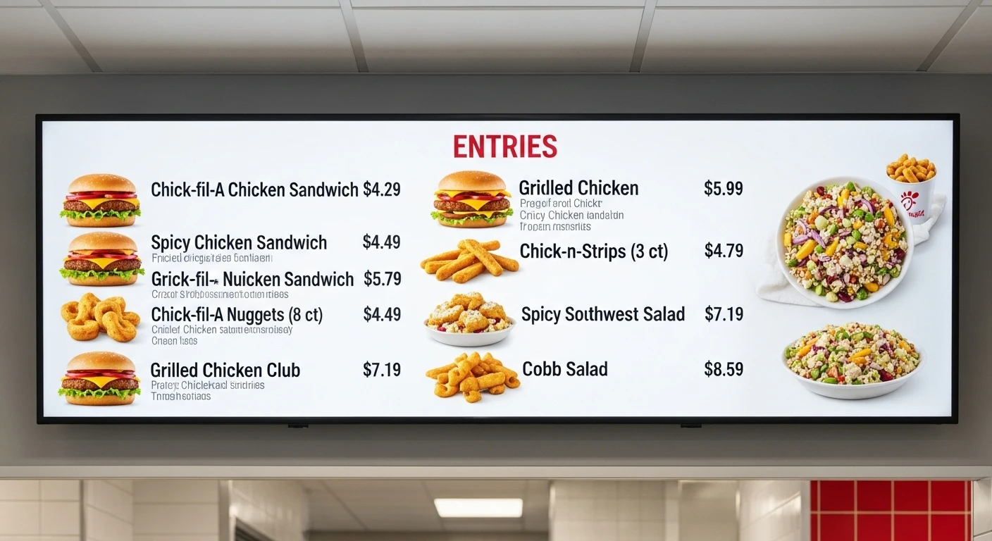 Chick-fil-A Entrees Menu